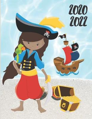 Book cover for 2020-2022 Three 3 Year Planner Pirate Girl Monthly Calendar Gratitude Agenda Schedule Organizer
