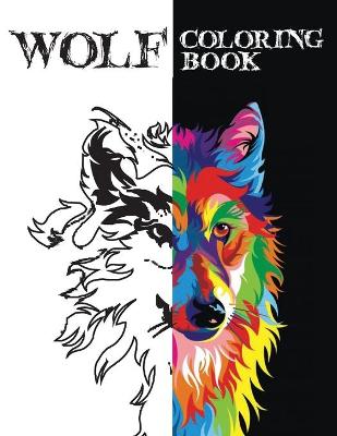 Book cover for wolf coloring book