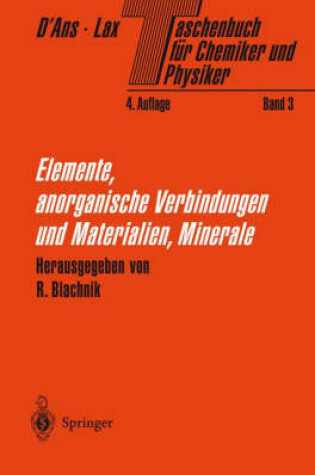 Cover of Taschenbuch Fur Chemiker Und Physiker