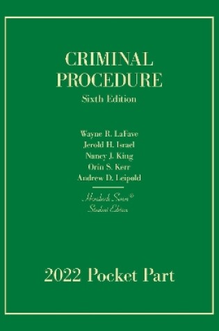 Cover of Criminal Procedure, Student Edition, 2022 Pocket Part