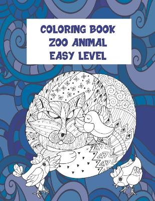 Book cover for Zoo Animal Coloring Book - Easy Level