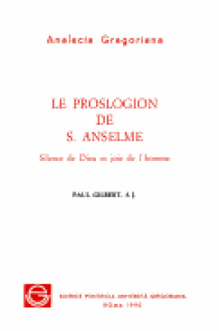 Cover of Le Proslogion de S. Anselme