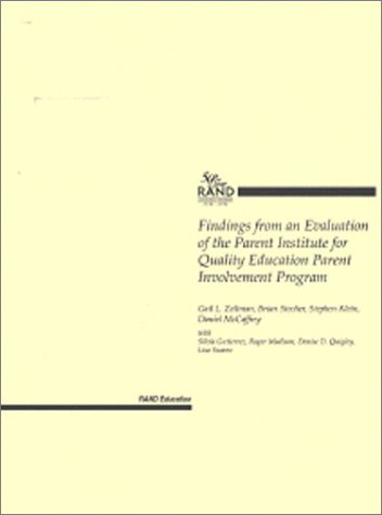 Book cover for Findings from an Evaluation of the Parent Institute for Quality Education Par Involvement Program