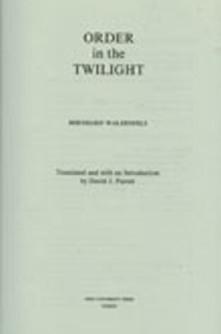 Cover of Order In The Twilight
