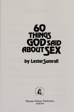 Cover of 60 Things God Said about Sex