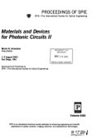 Cover of Materials and Devices for Photonic Circuits II