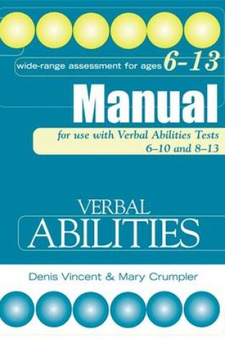 Cover of Verbal Abilities Tests Manual