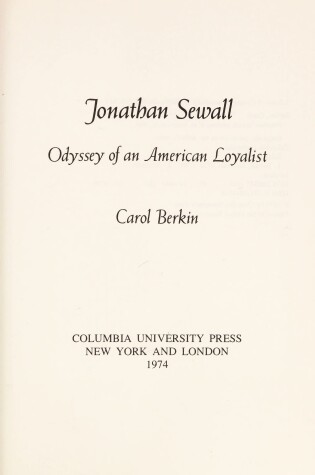 Cover of Jonathan Sewell