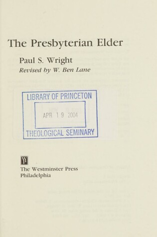 Cover of The Presbyterian Elder