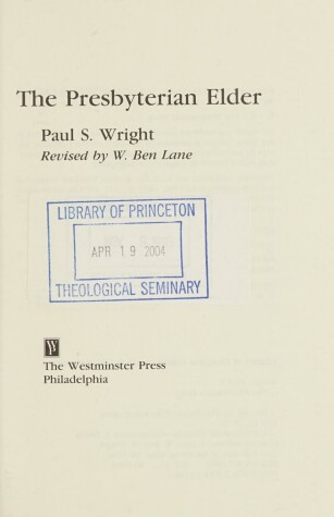 Book cover for The Presbyterian Elder