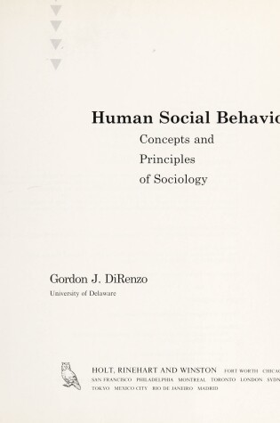 Cover of Human Social Behaviour