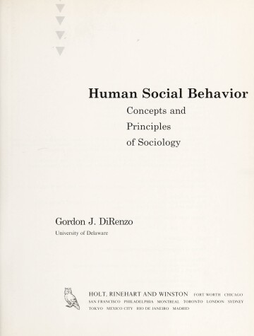 Book cover for Human Social Behaviour