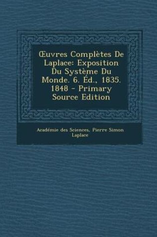 Cover of Uvres Completes de Laplace