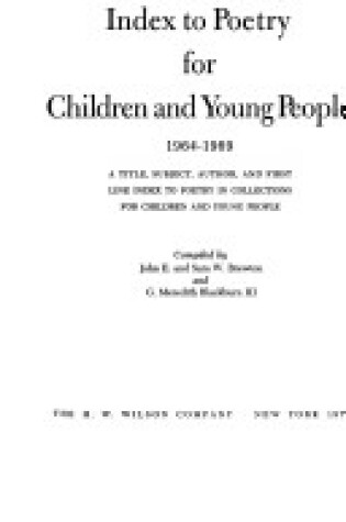 Cover of Index to Poetry for Children and Young People, 1964-1969