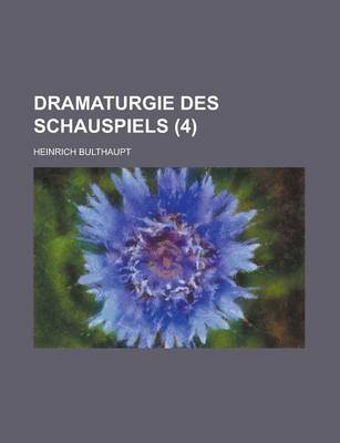 Book cover for Dramaturgie Des Schauspiels (4)