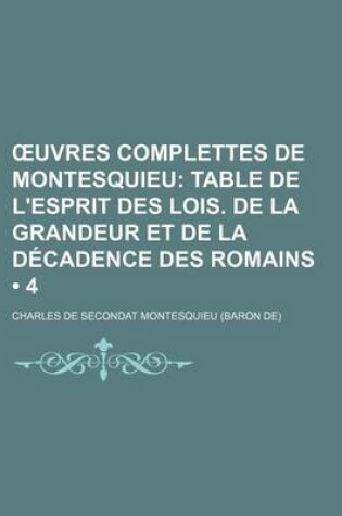 Cover of Uvres Complettes de Montesquieu (4)