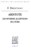 Cover of Franz Brentano: Aristote Les Diverses Acceptations de l'Etre
