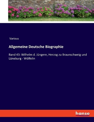 Book cover for Allgemeine Deutsche Biographie