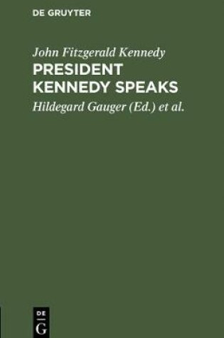 Cover of President Kennedy speaks