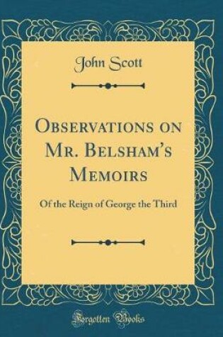 Cover of Observations on Mr. Belsham's Memoirs