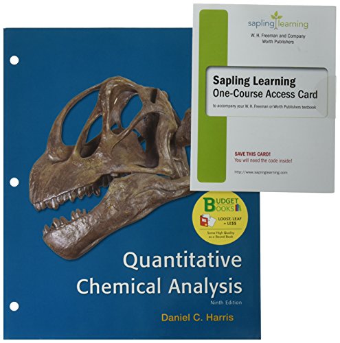 Book cover for Loose-Leaf Version for Quantitative Chemical Analysis 9e & Sapling E-Book and Homework for Quantitative Chemical Analysis (Six Month Access) 9e