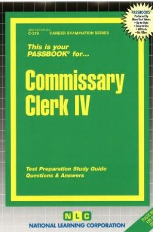 Cover of Commissary Clerk IV