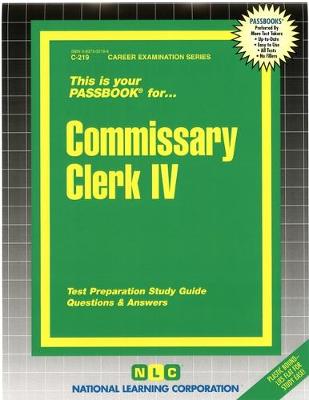 Book cover for Commissary Clerk IV