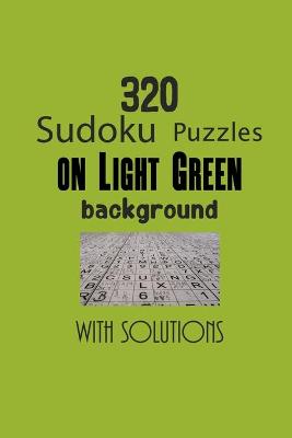 Book cover for 320 Sudoku Puzzles on Light Green background with solutions