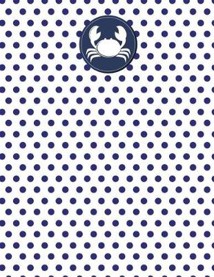 Book cover for Crab Nautical Navy Polka Dot Notebook - Quad Ruled 4x4