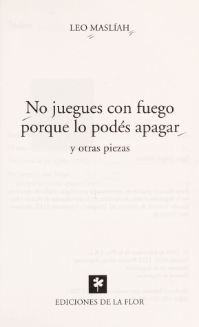 Book cover for No Juegues Con Fuego Porque Lo Podes Apagar