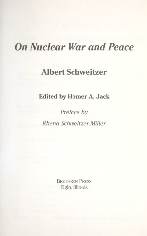 Book cover for On Nuclear War and Peace