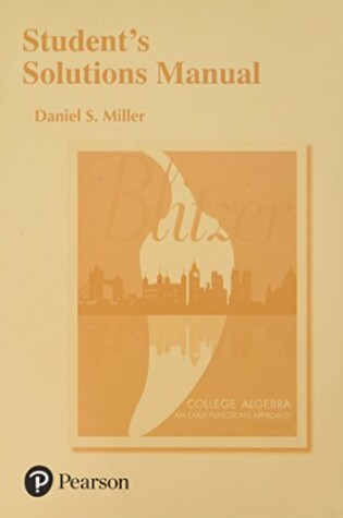 Cover of Student's Solutions Manual for College Algebra