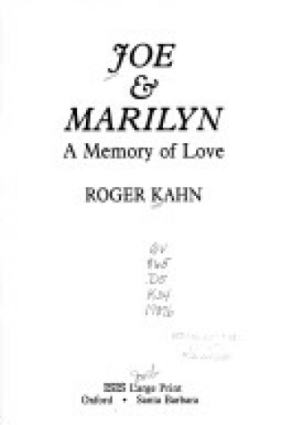 Cover of Joe and Marilyn