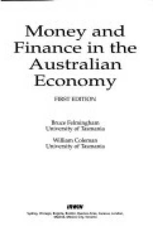 Cover of Money and Finance in the Australian Economy
