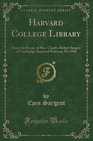 Cover of Harvard College Library