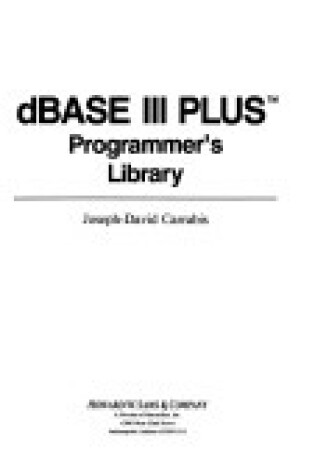 Cover of dBase III Plus Programmer's Library