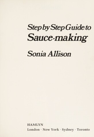 Book cover for Guide to Sauce-making