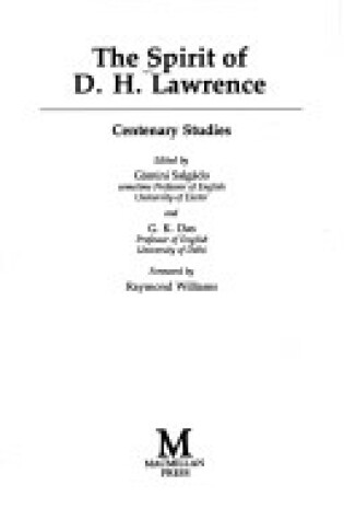 Cover of The Spirit of D.H. Lawrence