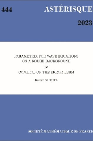 Cover of Parametrix for Wave Equations on a Rough Background IV: Control of the Error Term