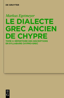 Cover of Le Dialecte Grec Ancien de Chypre