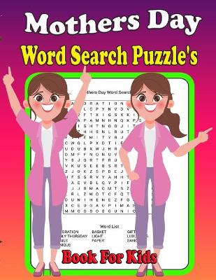 Book cover for Mothers Day Word Search Puzzle's Book For Kids