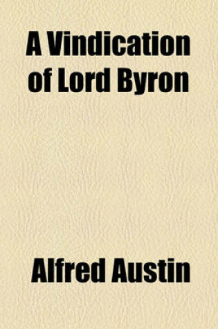 Cover of A Vindication of Lord Byron