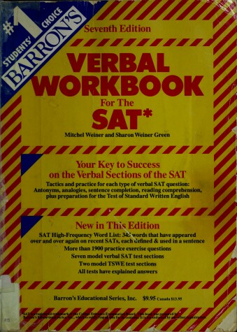 Book cover for Barron's Verbal Workbook for the SAT