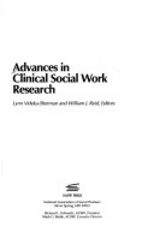 Cover of Advances in Clinical Social Work Research