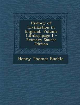 Book cover for History of Civilization in England, Volume 1, Page 1