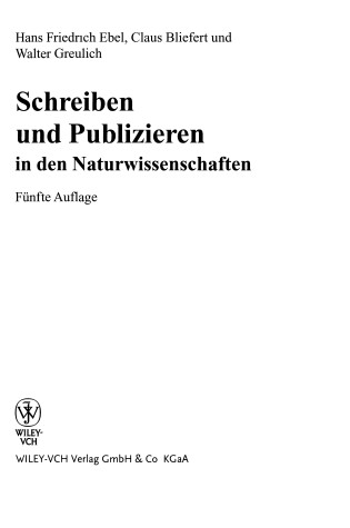 Cover of Schreiben und Publizieren in den Naturwissenschaften