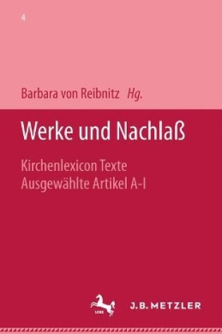 Cover of Werke Und Nachlass