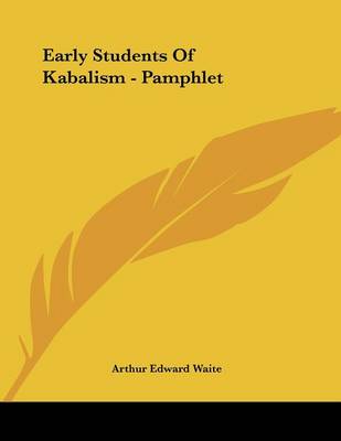 Book cover for Early Students of Kabalism - Pamphlet