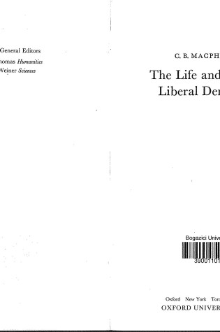 Cover of The Life and Times of Liberal Democracy