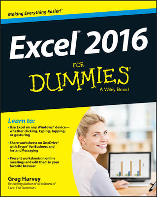 Book cover for Excel 2016 For Dummies